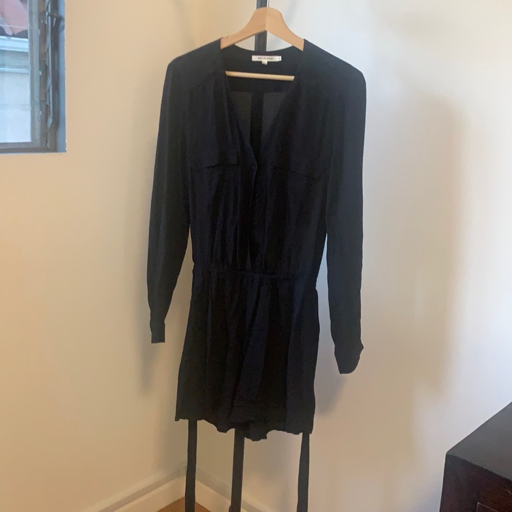 Avec Les Filles belted romper, black